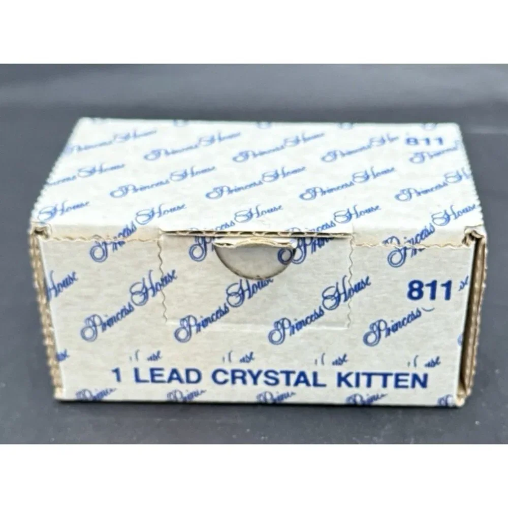 Princess House 24% Lead Crystal Paperweight -Kitten Cat Figurine Original Box